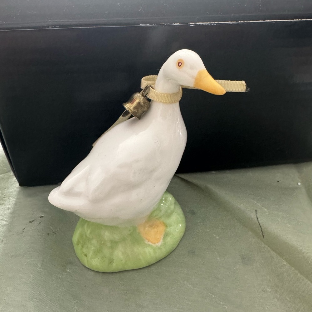 Small Vintage Bone China Goose with Bell